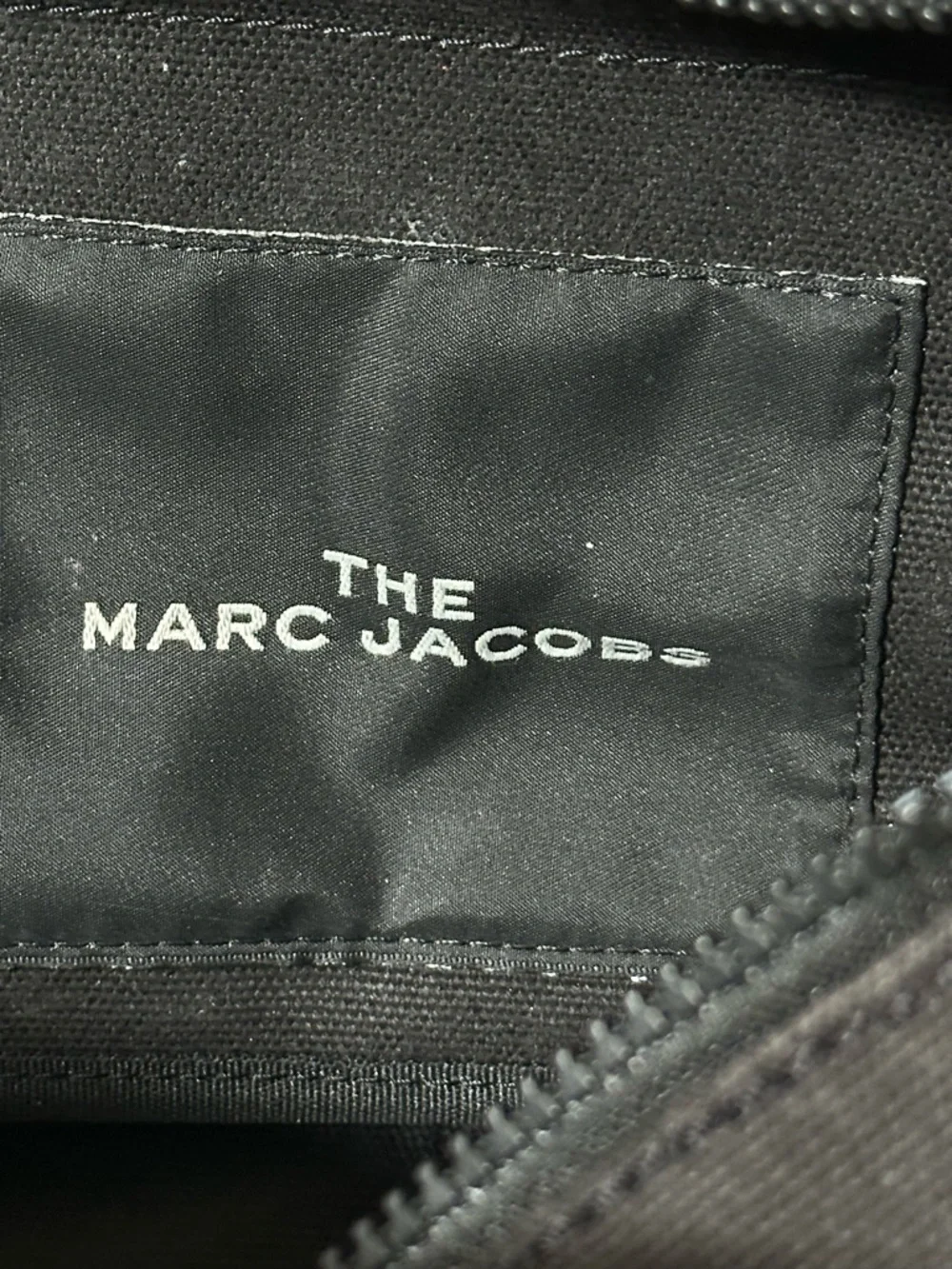 Marc Jacobs Black Medium Canvas 'The Tote Bag' Tote with White Logo